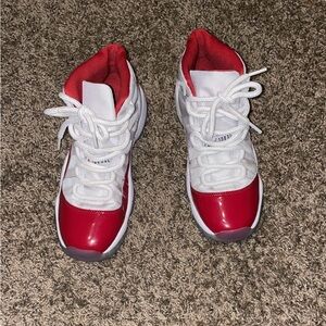 Jordan Kids Red and White High-Top Sneakers